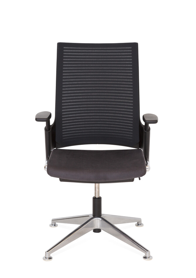 2020 Extra Verta Royal Ahrend 2020 Conference chair in black with armrests front view