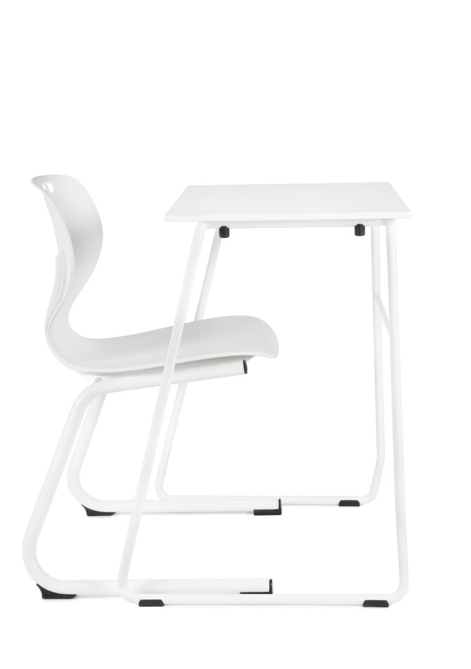 456,450 Royal Ahrend 456 seminar table in white with 450 educational chair right side view