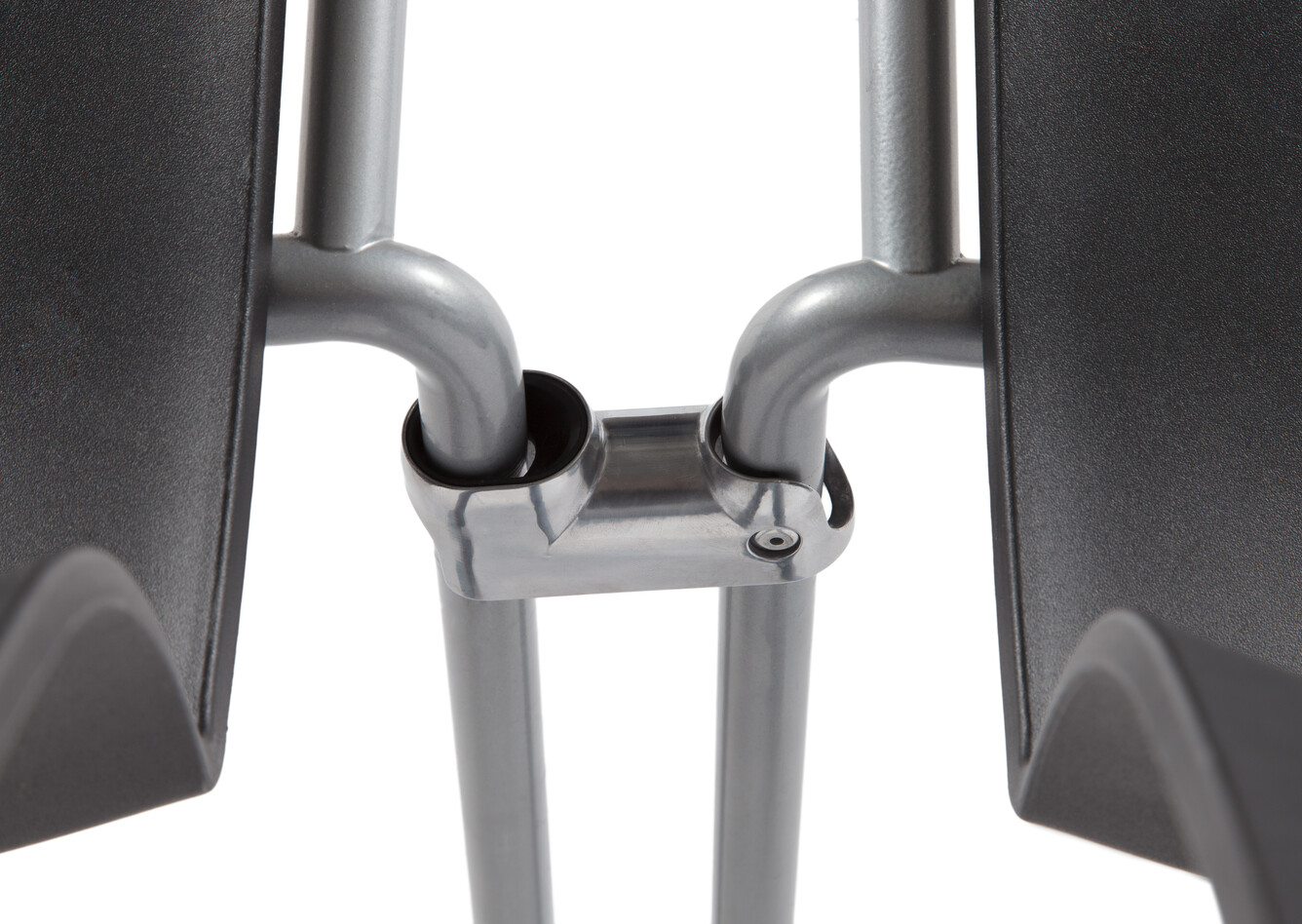 463 Royal Ahrend 463 4 leg chairs with black shells chairs coupled front top detail view