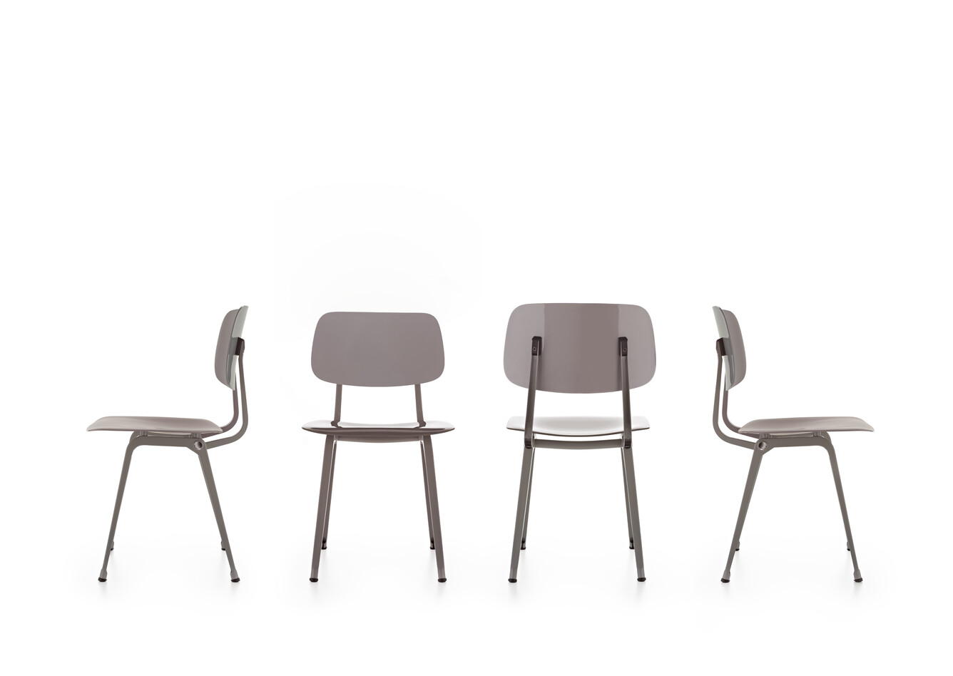 Revolt Royal Ahrend Revolt chairs in grey front view