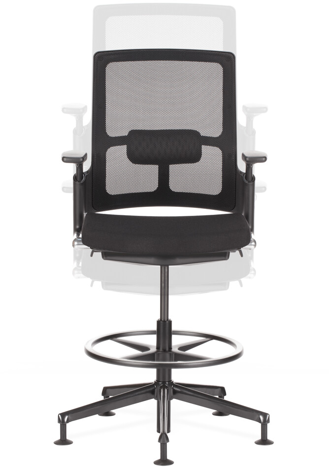 2020 Verta Royal Ahrend 2020 Verta work chair upholstered in black height range middle front view