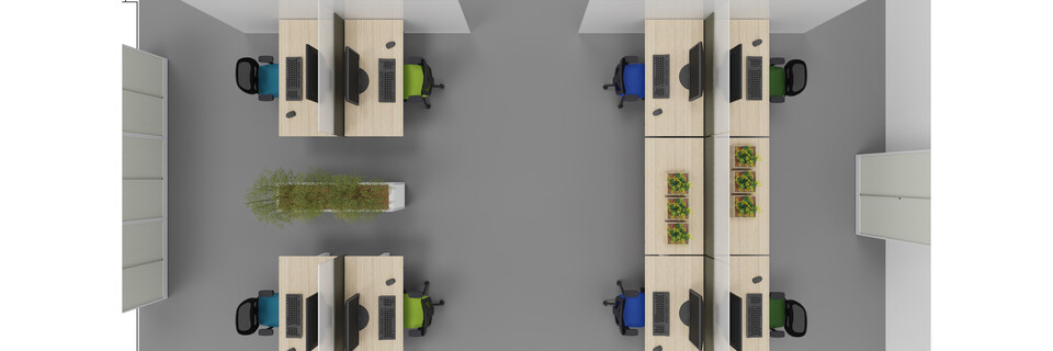 Erasmus MC Royal Ahrend healthcare project render after COVID 19 top interior view
